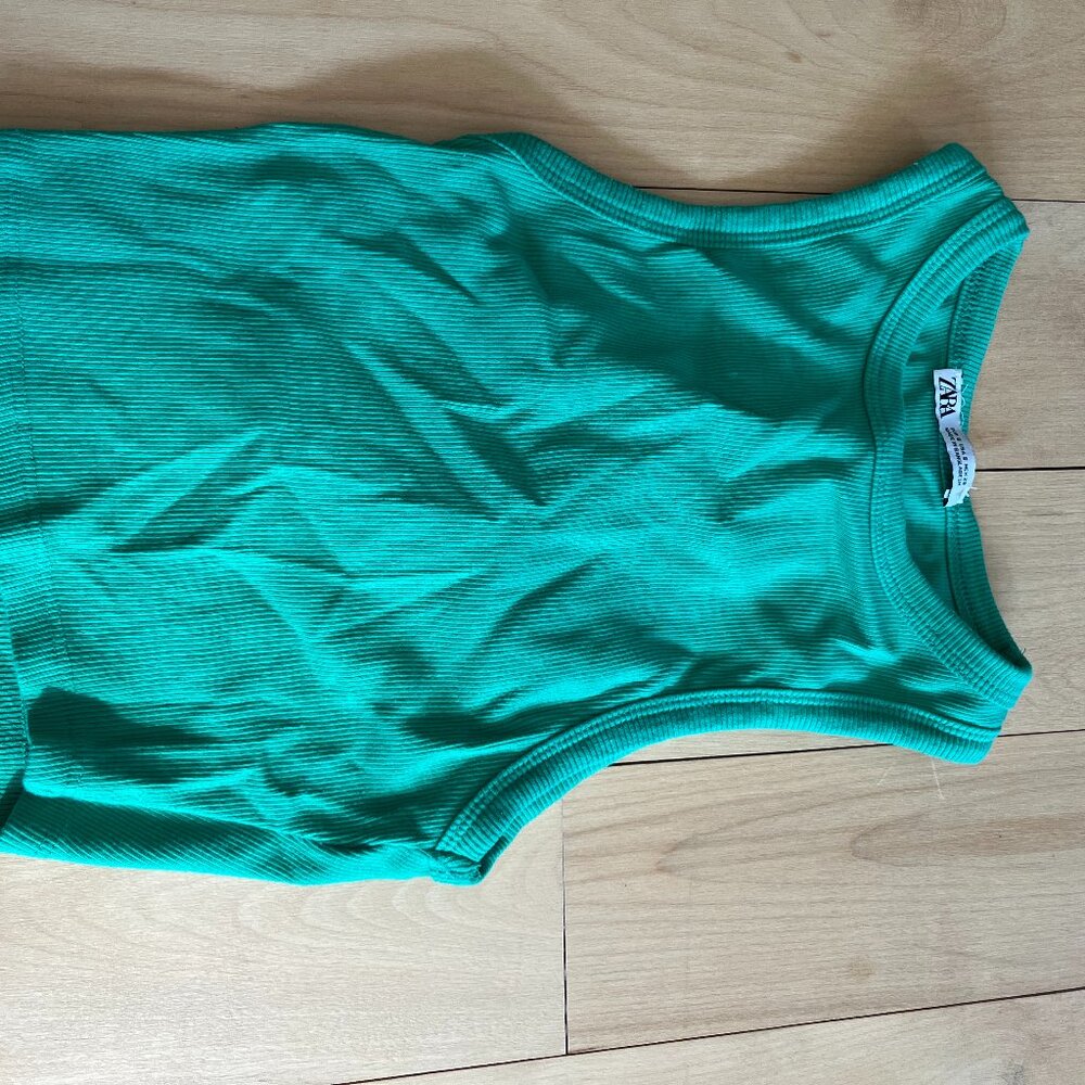 zara green tank top